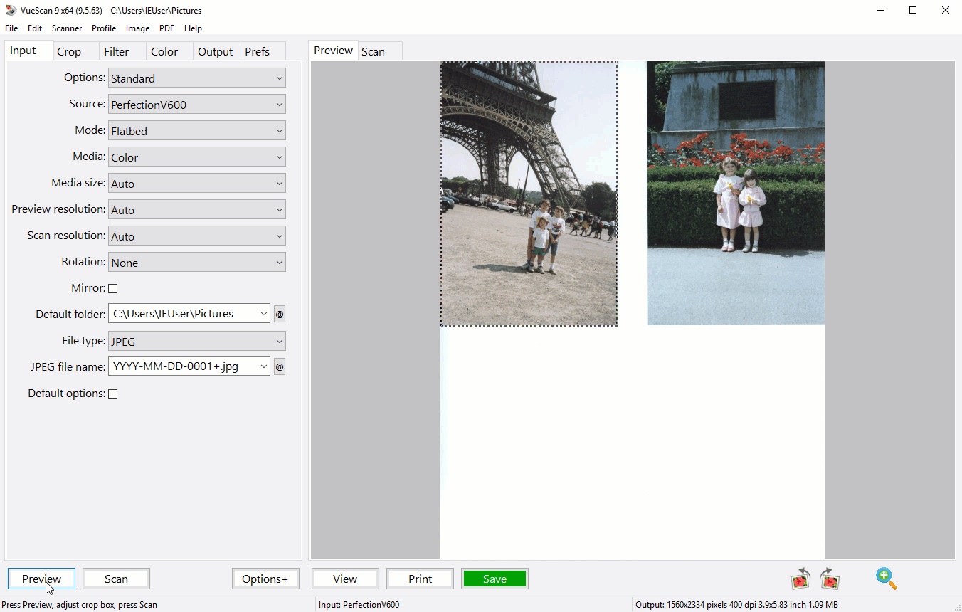 VueScan Pro interface for high-quality scanning